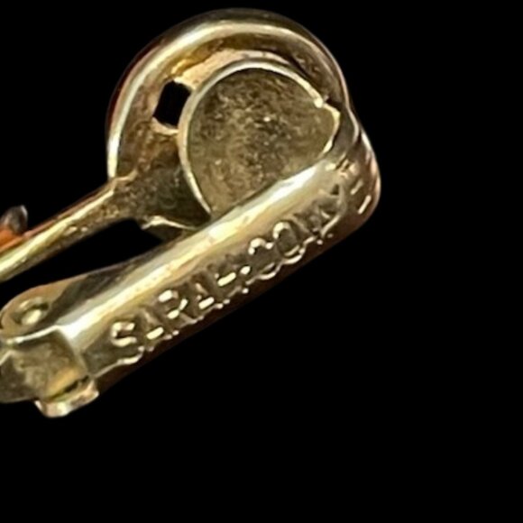 Sarah Coventry Bold Gypsy Mod Orange 60's Lucite Hoop Clip On Earrings - Picture 4 of 5